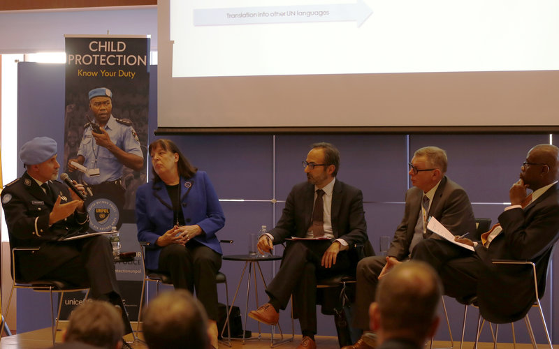 UN Police Adviser Luis Carrilho speaking on the UN police child protection training materials. Photo: UN/ Juergenliemk